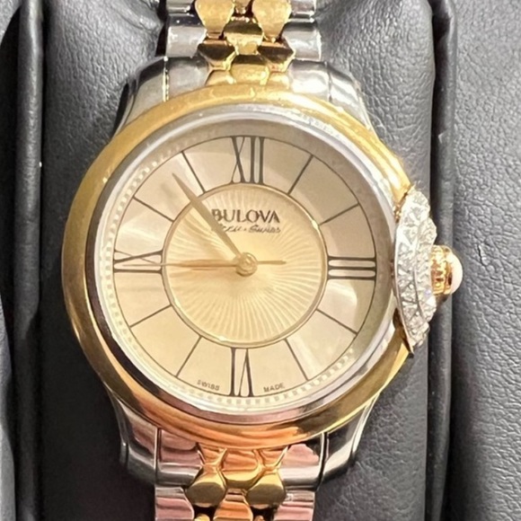 Bulova Accessories - NWT. Women’s Bulova Accu Swiss 66R160 Diamond Gold watch. Never worn.